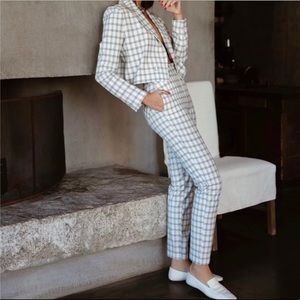 Danielle Bernstein Ivory Plaid Suit